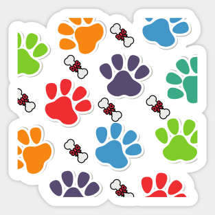 Dog paw with bone pattern Sticker